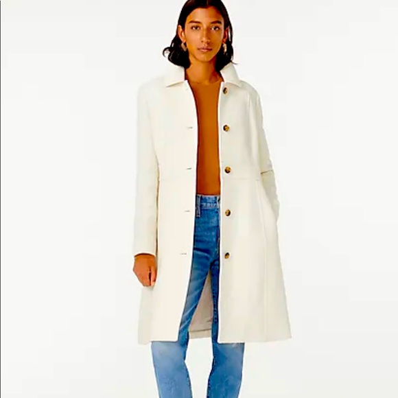 J Crew Coat Vintage White - Picture 1 of 8